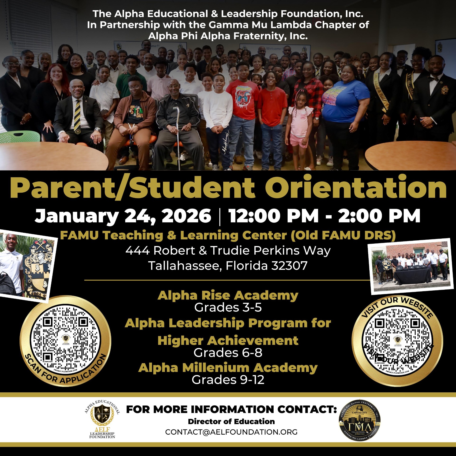 Parent/Student Orientation. Educational & Leadership Programs